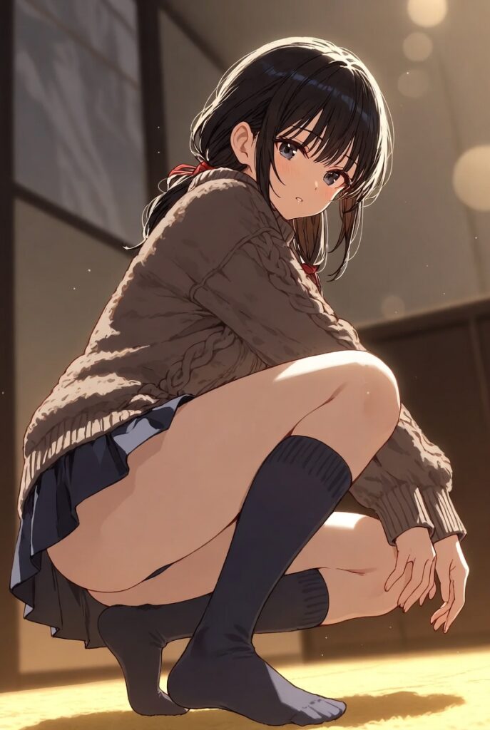 【二次】AIで叶えるフェチ画像【冬服_スカート_パンチラ_ギリギリ】30枚_03-687x1024