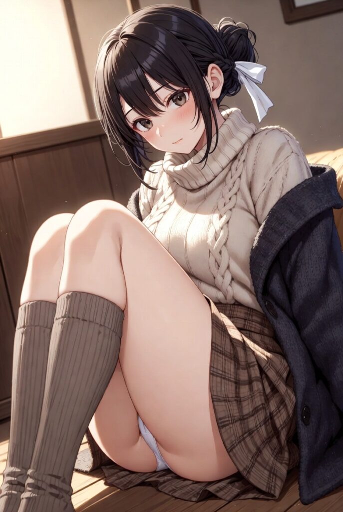 【二次】AIで叶えるフェチ画像【冬服_スカート_パンチラ_ギリギリ】30枚_08-687x1024