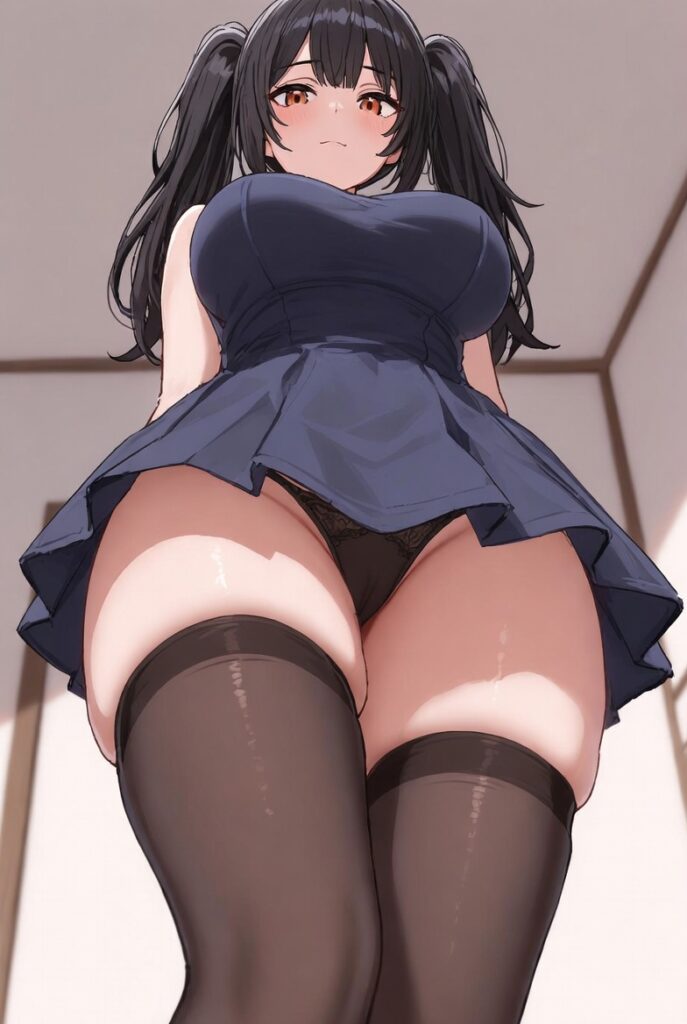 【二次】AIで叶えるフェチ画像【太い太もも_ニーソ_ミニスカ_パンチラ】30選_07-687x1024