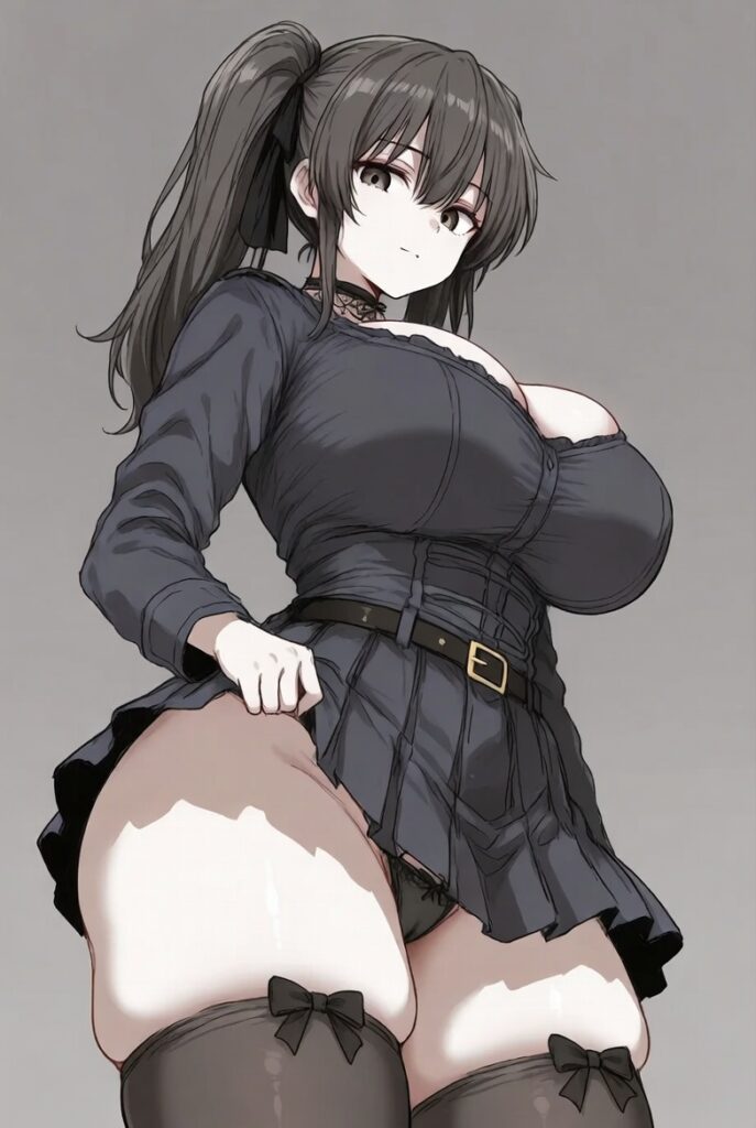 【二次】AIで叶えるフェチ画像【太い太もも_ニーソ_ミニスカ_パンチラ】30選_15-687x1024