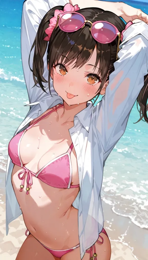 【二次】へそ出し＆パンツ見せセクシーコスチューム50選【AI美少女】_04-585x1024