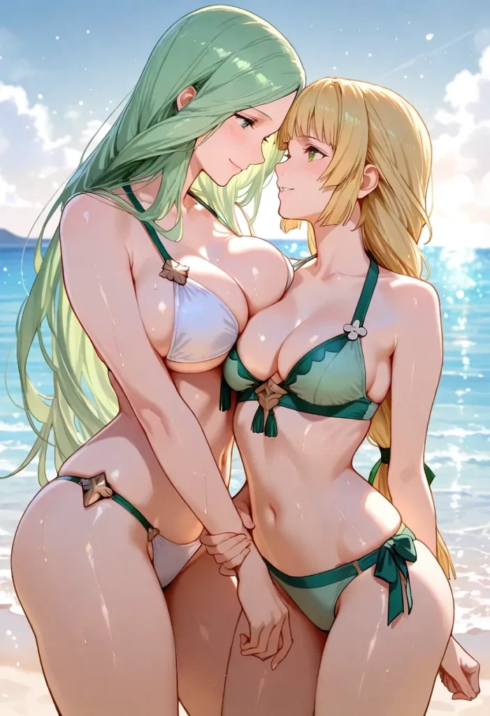 【二次】視線を奪うボリューム感。仲良しお姉さんの胸元競演30選【AI美少女】_29-701x1024