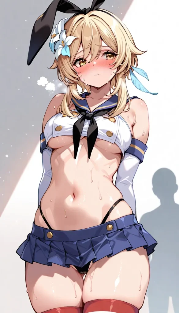 【二次】へそ出し＆パンツ見せセクシーコスチューム50選_その2【AI美少女】_16-585x1024