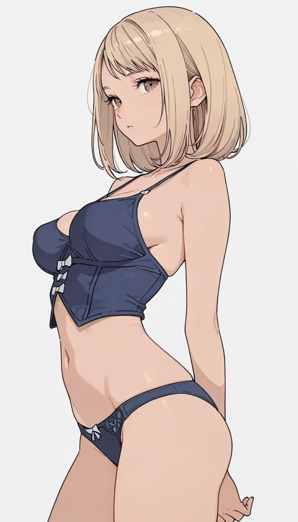 【二次】へそ出し＆パンツ見せセクシーコスチューム50選_その2【AI美少女】_21-585x1024