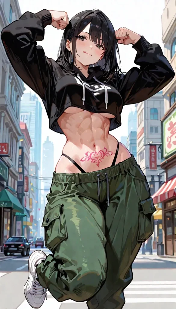 【二次】へそ出し＆パンツ見せセクシーコスチューム50選_その2【AI美少女】_43-585x1024