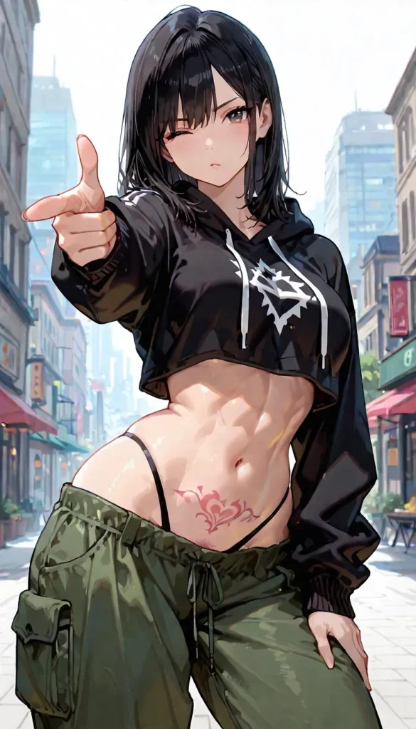 【二次】へそ出し＆パンツ見せセクシーコスチューム50選_その3【AI美少女】_39-585x1024