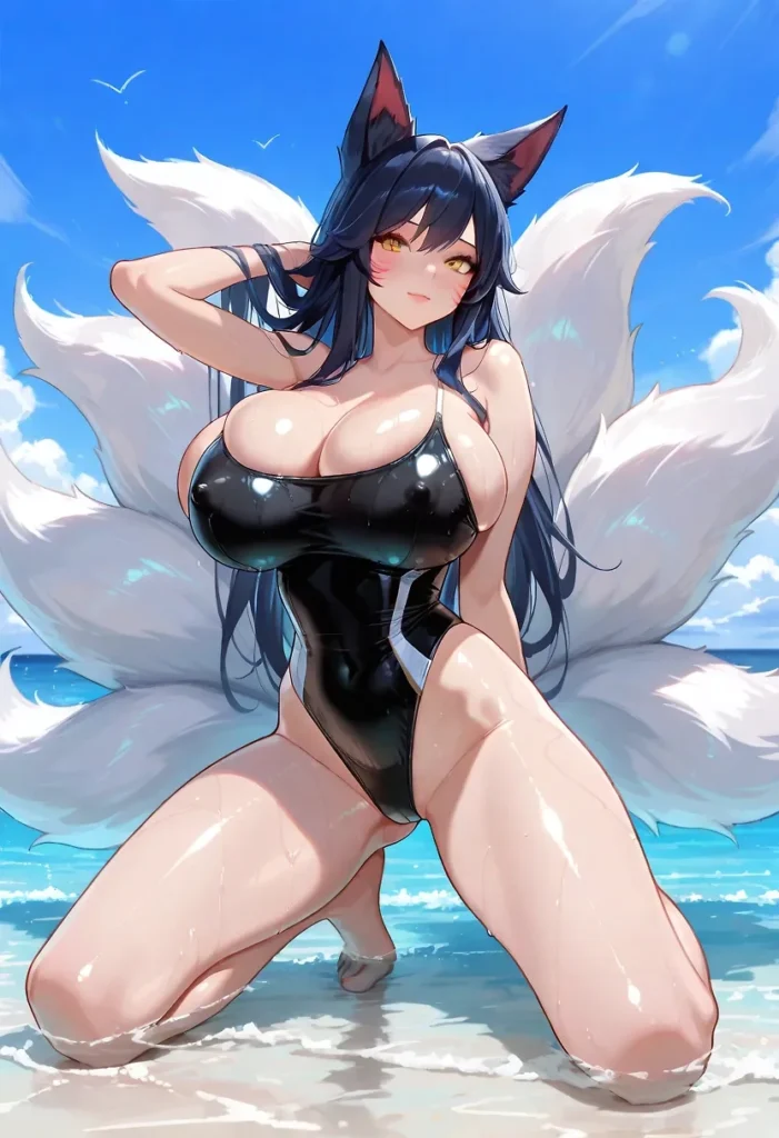 【二次】食い込みがセクシーな競泳水着・スクール水着30選【AI美少女】_24-701x1024