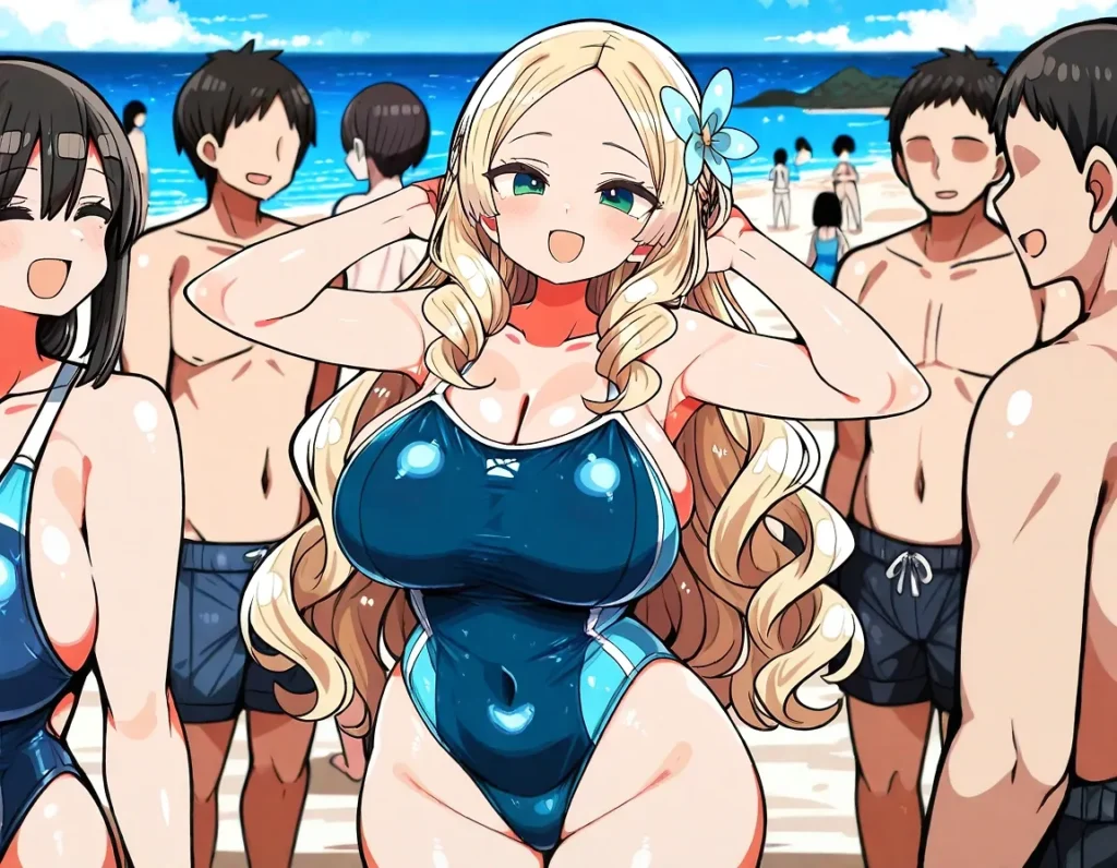 【二次】食い込みがセクシーな競泳水着・スクール水着30選【AI美少女】_27-1024x796